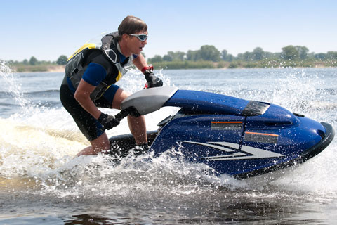 young man on jetski